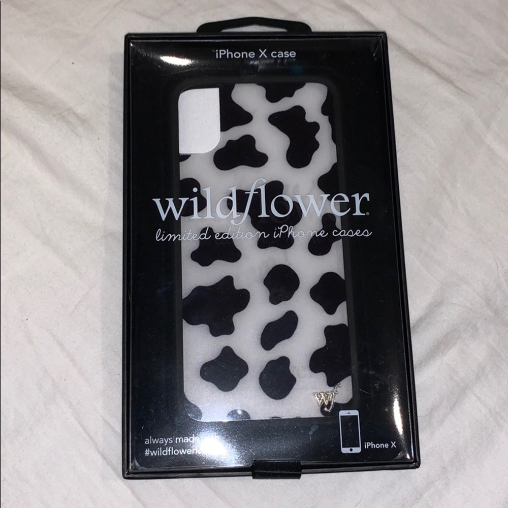 Wildflower Cow Print iPhone X Case